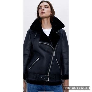 NEVER WORN ZARA DOUBLE FACED BIKER JACKET SIZE L